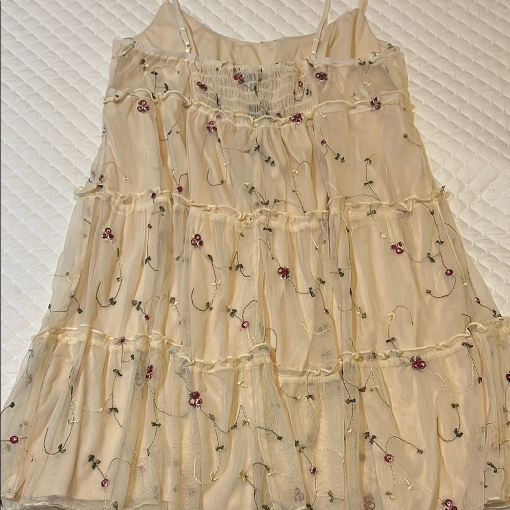 Trixxi Cream Floral Kids Dress - Picture 3 of 4
